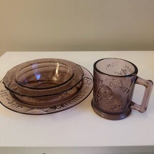 Purple Kid’s Nursery Rhyme Dish Set